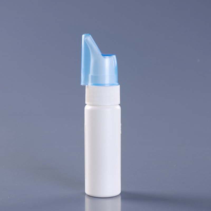 Pharmaceutical Packaging 80ml HDPE Plastic Nasal Spray Bottle with Blue Cover
