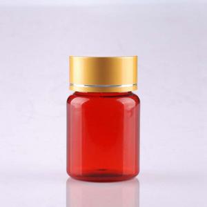 Plastic Bottle Pharma Grade Plastic Pill Capsule Bottle with Golden Cap