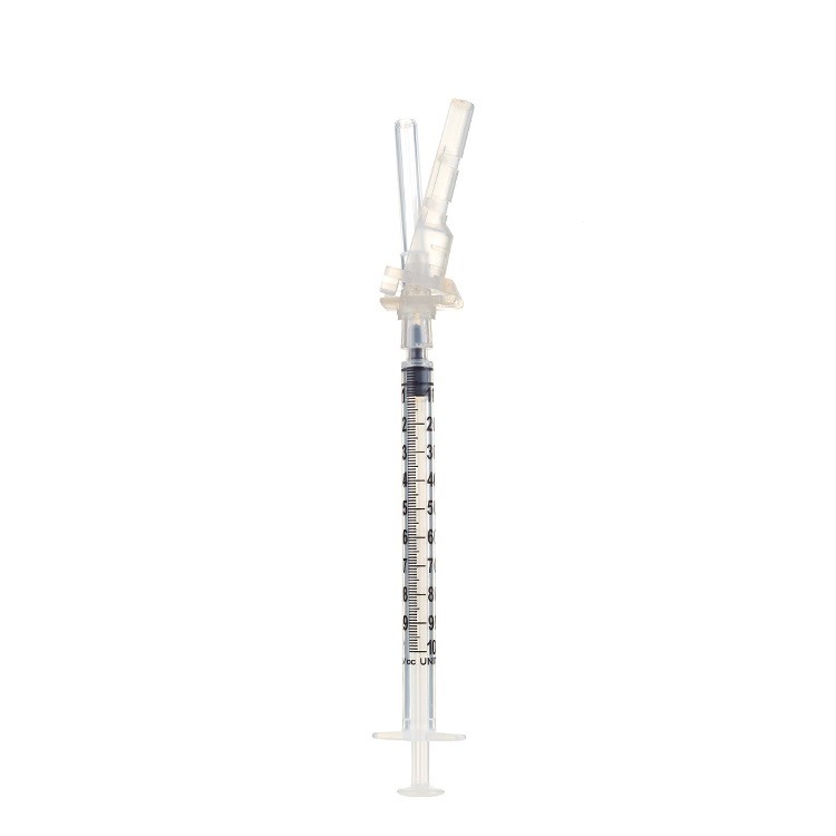 Vaccine syringe with safety needle safety hypodermic needle