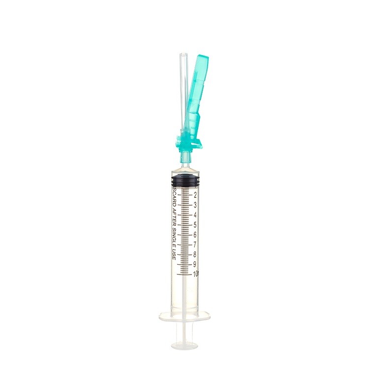 Vaccine syringe with safety needle safety hypodermic needle